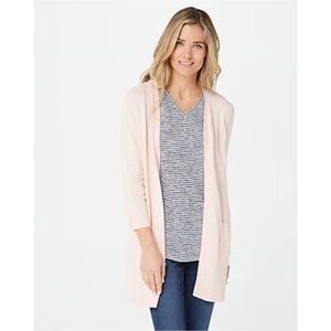 Belle by Kim Gravel 3/4 sleeve pale pink cardigan - L